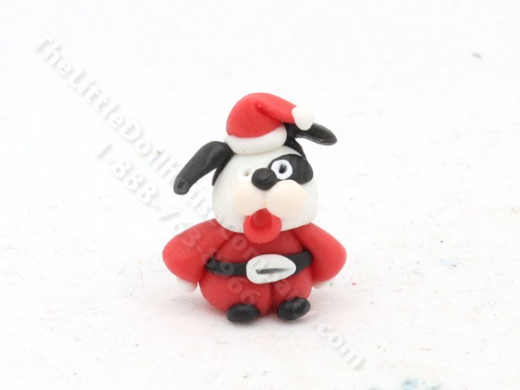 (image for) Miniature Clay Dog Santa Claus