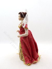 (image for) Miniature Handcrafted Vintage Renaissance Noblewoman in Red/Gold