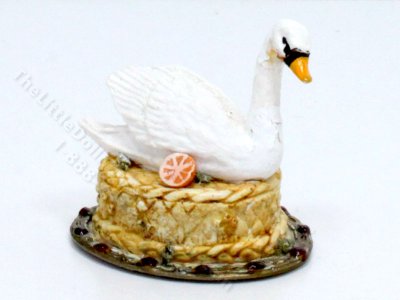 (image for) Miniature Cake with Decorative Swan for Dollhouses