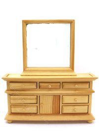 (image for) Miniature Oak Dresser with Separate Mirror