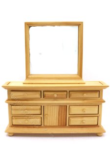 (image for) Miniature Oak Dresser with Separate Mirror