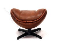 (image for) Miniature Egg Chair Footstool w/ Carmel Leather by PRD Miniatures