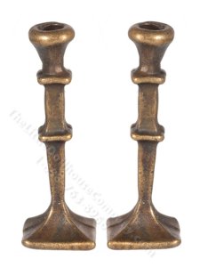 (image for) Miniature Square Bronze Candlesticks for Dollhouses