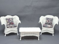 (image for) Miniature White Wicker Garden Furniture