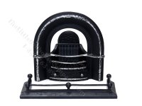 (image for) Miniature Fireplace Insert and Fender Set for Dollhouses - Black & Silver