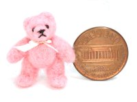 (image for) Miniature Small Pink Mohair Teddy Bear by Erna Meyer