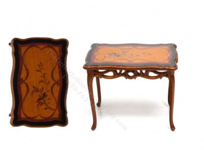(image for) Miniature Walnut Tea Table for Dollhouses