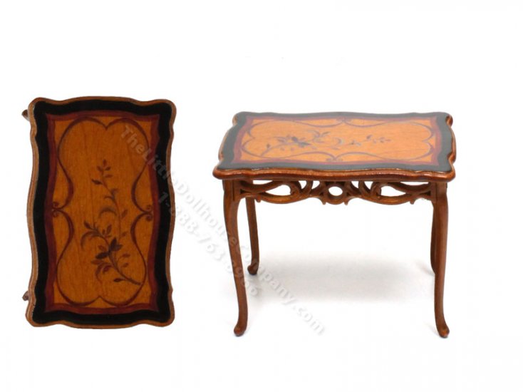 (image for) Miniature Walnut Tea Table for Dollhouses