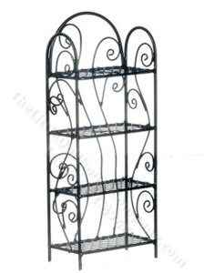 (image for) Miniature Black Wire 4-Shelf Unit For Dollhouses