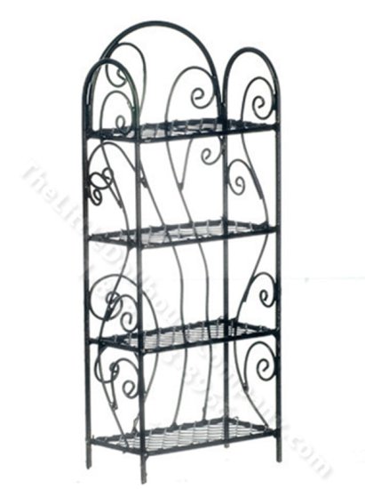 (image for) Miniature Black Wire 4-Shelf Unit For Dollhouses
