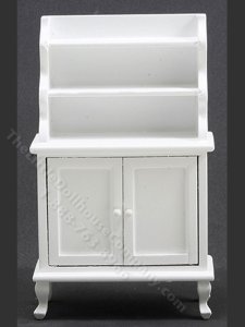 (image for) Miniature White Hutch for Dollhouses