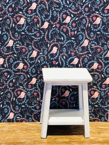 (image for) Dollhouse Scale Model Wallpaper - Birds - 3pc Set