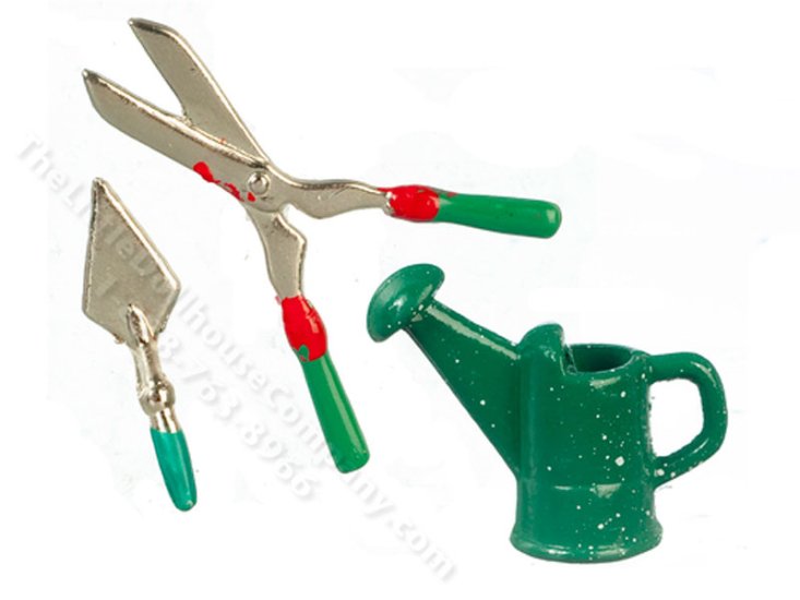 (image for) Miniature Green Garden Tools for Dollhouses