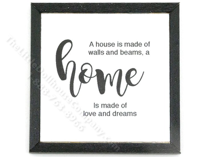 (image for) Miniature Framed 'Home' Board Print