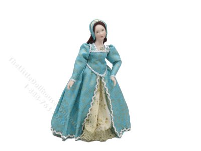 (image for) Miniature Handcrafted Tudor Woman in Turquoise