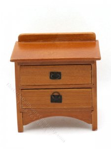 (image for) Miniature Two-Drawer Walnut Night Stand