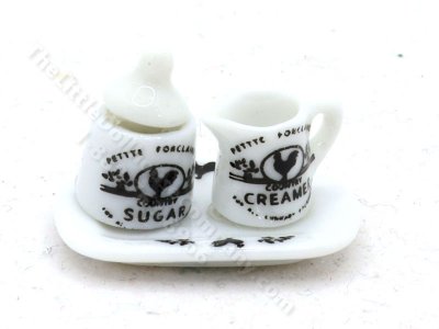 (image for) Miniature Country-style Sugar Bowl and Creamer White
