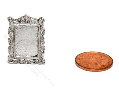 (image for) Miniature Ornate Silver Picture Frame for Dollhouses