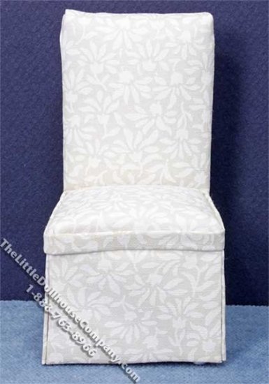 (image for) Miniature White Parson's Chair for Dollhouses