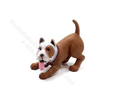 (image for) Miniature Playful Pitbull Dog for Dollhouses
