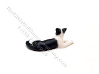 (image for) Miniature Reclining Tuxedo Kitten for Dollhouses