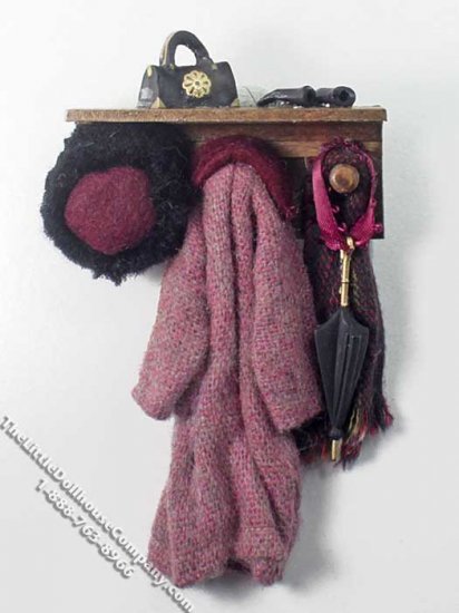 (image for) Womans Coat & Hat on Rack by Bette Jo Chudy for Dollhouses