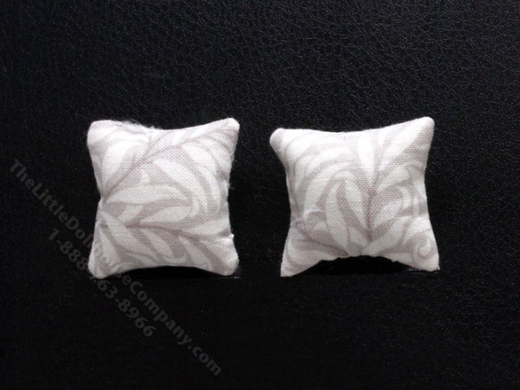 (image for) Miniature Pair of Grey and White Patterned Pillows