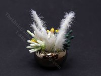 (image for) Vintage Miniature Floral Arrangement in Metallic Sheen Vase for Dollhouses