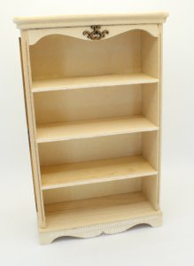(image for) Miniature Unfinished FrenchFree Standing Shelf - 1/2Scale