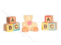 (image for) Miniature Blocks and Bear Set for Dollhouses