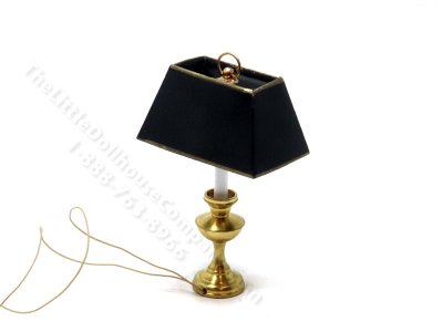 (image for) Miniature 12v Rectangular Table Lamp for Dollhouses - Black