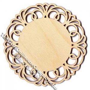 (image for) Miniature Unfinished Laser Cut Lacy Edged Plaque for Dollhouses