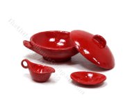 (image for) Miniature 4 Piece Serving Dish Set for Dollhouses - Red