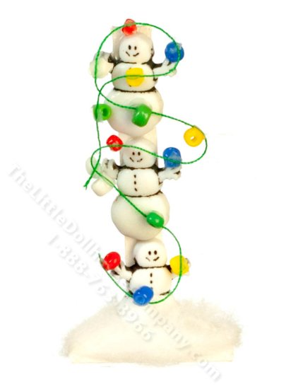 (image for) Miniature Stacked Snowman Christmas Decoration for Dollhouses