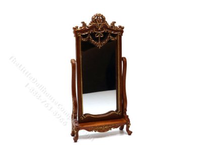 (image for) Miniature Victorian Cheval Mirror for Dollhouses