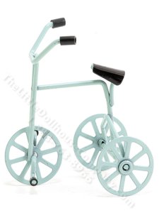 (image for) Miniature Turquoise Tricycle for Dollhouses