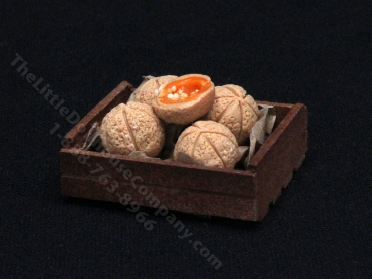 (image for) Miniature Crate of Cantaloupe for Dollhouses