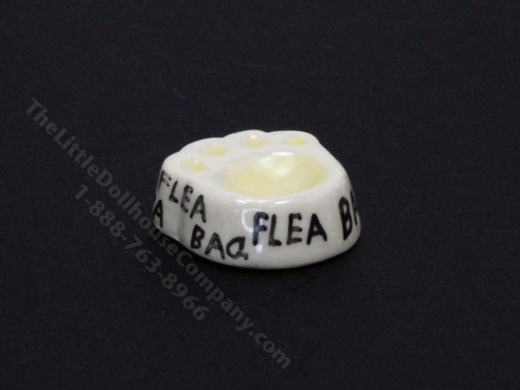 (image for) Miniature 'Flea Bag' Dog Dish for Dollhouses