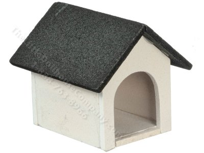 (image for) Dollhouse Miniature Black-roofed Doghouse - Small