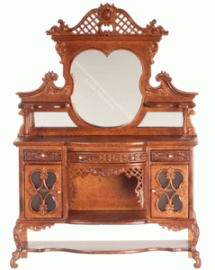 (image for) Miniature Walnut Kensington Sideboard for Dollhouses