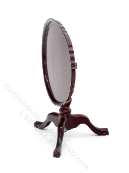(image for) Miniature Mahogany Tilt-Top Table for Dollhouses