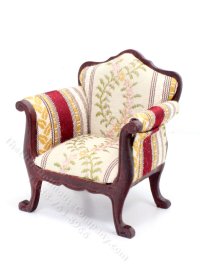 (image for) Miniature Carved Mahogany Sofa and Chair for Dollhouses