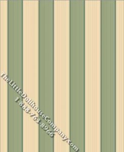 (image for) Green Empress Stripe Pattern Miniature Wallpaper for Dollhouses