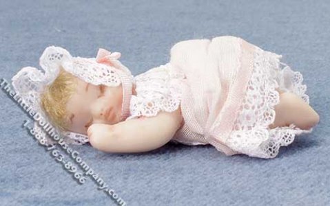 (image for) Infant Doll Sleeping for Dollhouses
