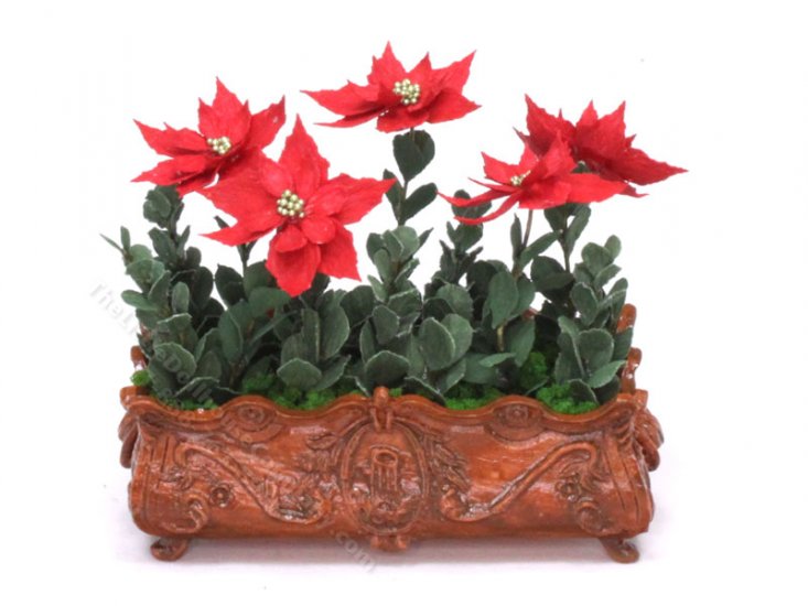 (image for) Miniature Flower Box with Poinsettias