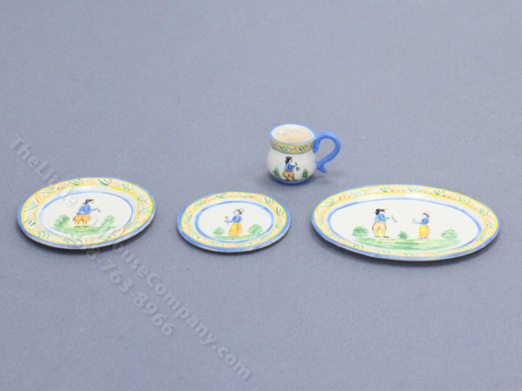 (image for) Vintage Handmade Miniature Place Setting for Dollhouses