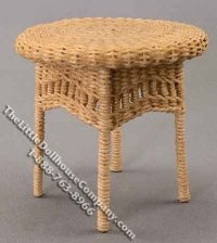 (image for) Miniature Round Wicker Table for Dollhouses