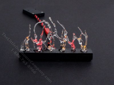 (image for) Dollhouse Scale Model Glowing Fireplace Flames Insert - Large