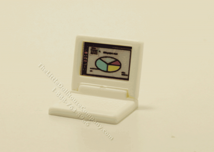 (image for) Dollhouse Scale Model Laptop Computer with Graph