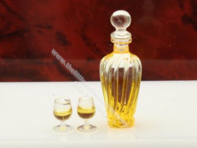 (image for) Miniature Cognac Decanter and Two Glasses
